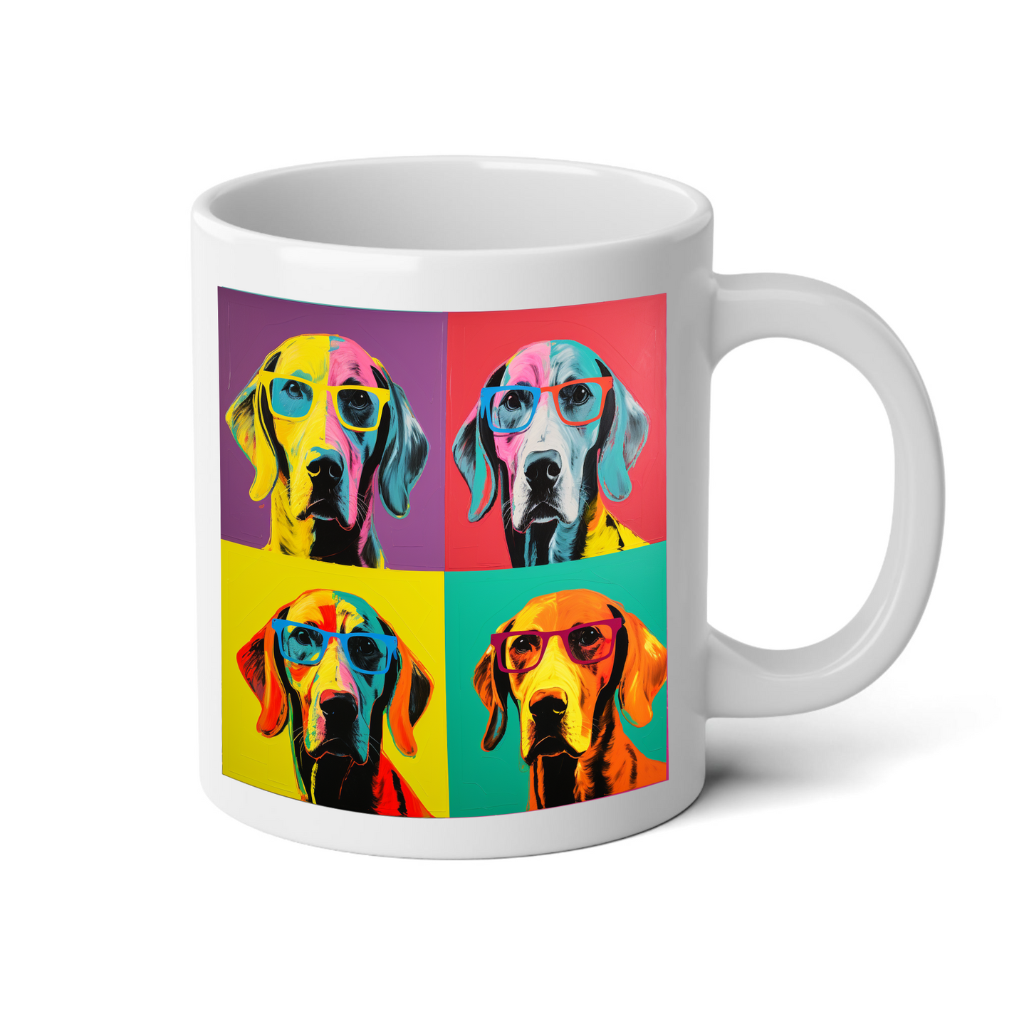 Dogs of Andy Warhol Mug with "Live, Love, Bark" Quote