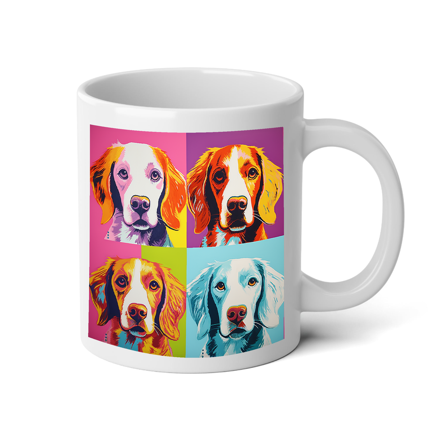 Dogs of Andy Warhol Mug with "Live, Love, Bark" Quote