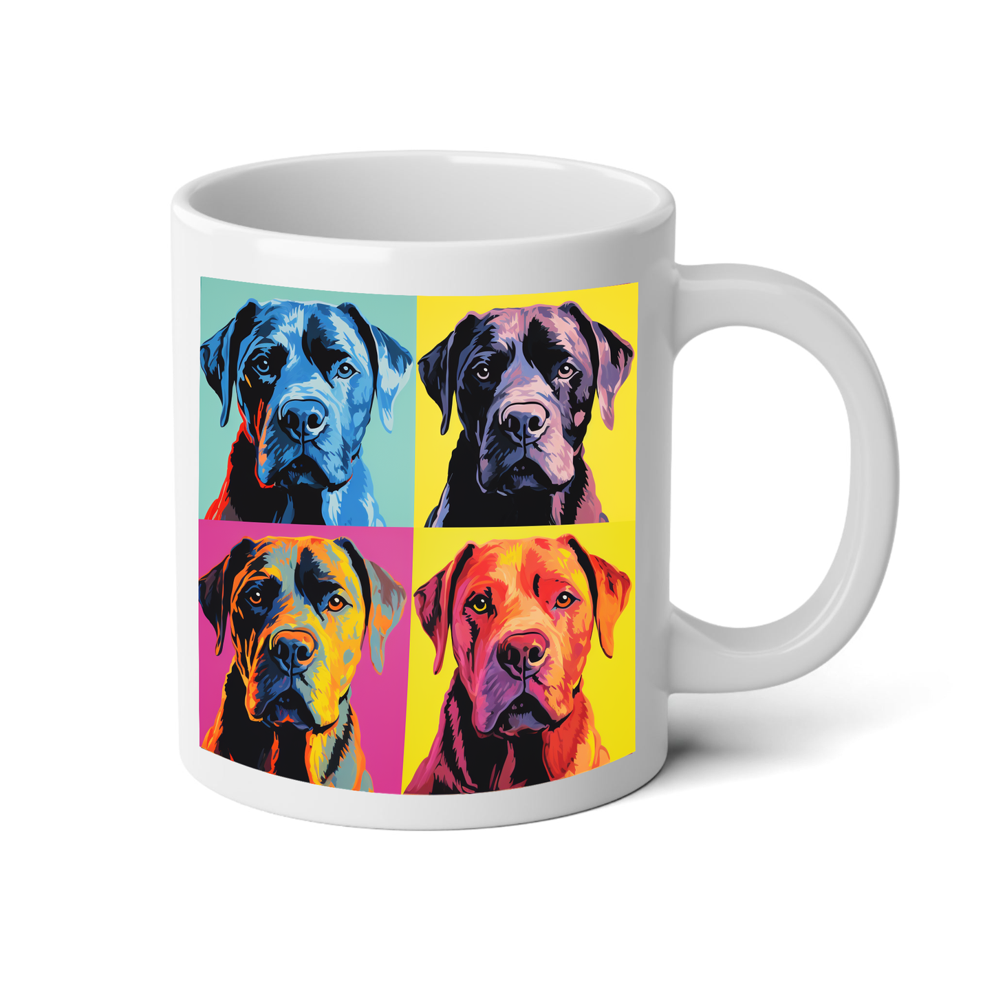 Dogs of Andy Warhol Mug with "Live, Love, Bark" Quote