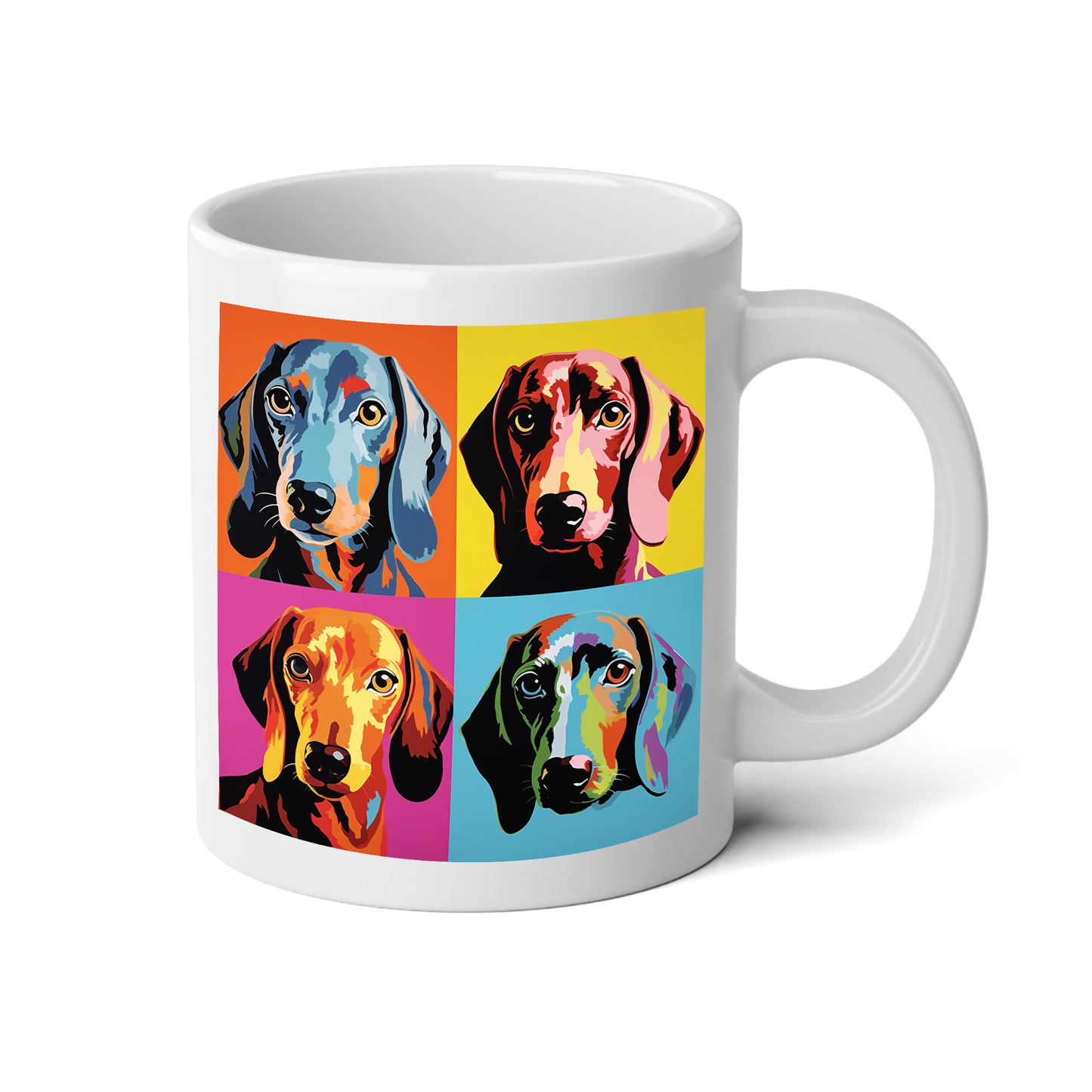 Dogs of Andy Warhol Mug with "Live, Love, Bark" Quote