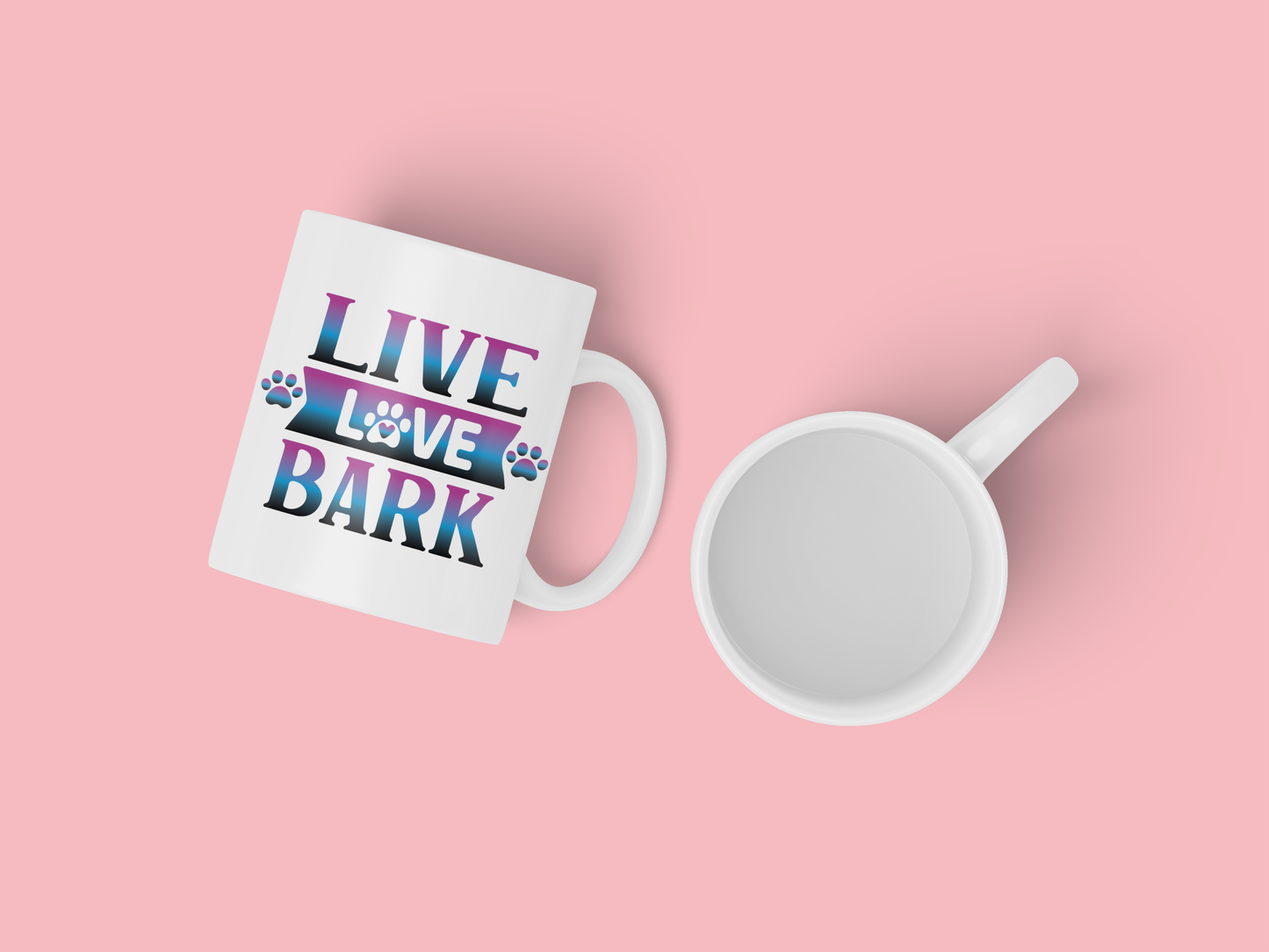 Dogs of Andy Warhol Mug with "Live, Love, Bark" Quote