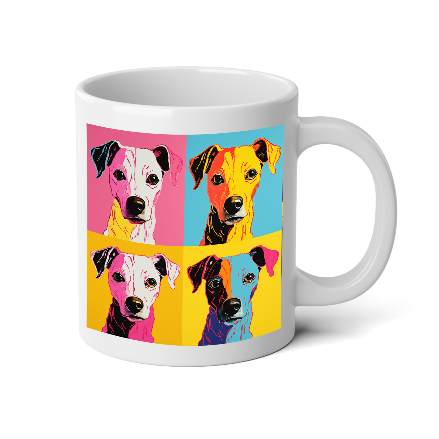 Dogs of Andy Warhol Mug with "Live, Love, Bark" Quote