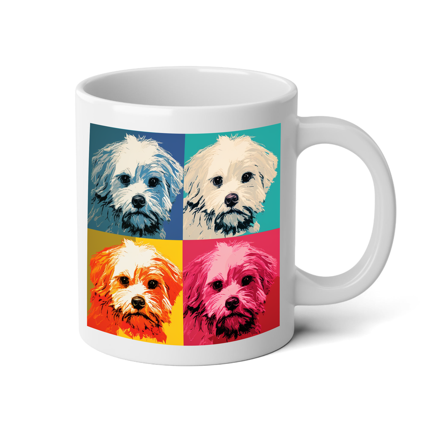 Dogs of Andy Warhol Mug with "Live, Love, Bark" Quote