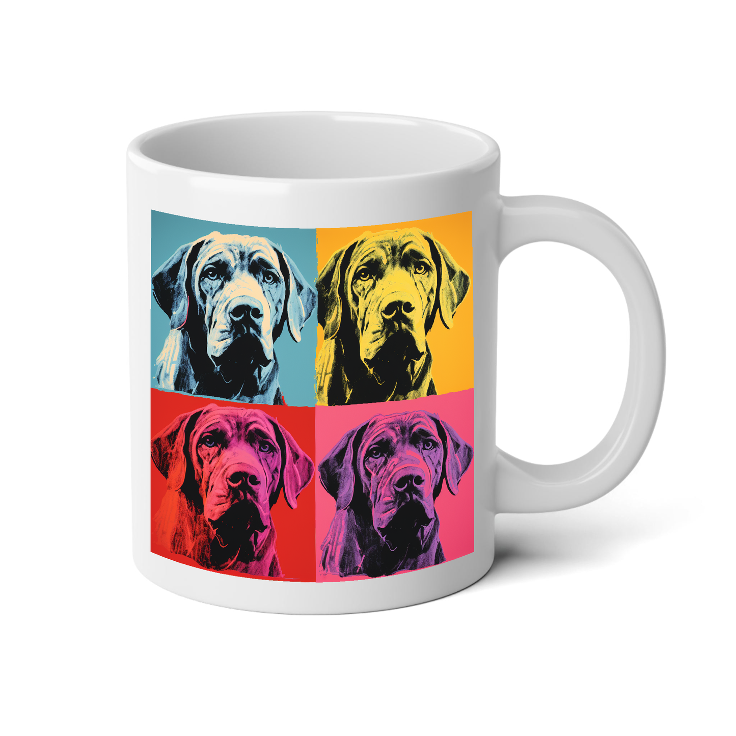 Dogs of Andy Warhol Mug with "Live, Love, Bark" Quote