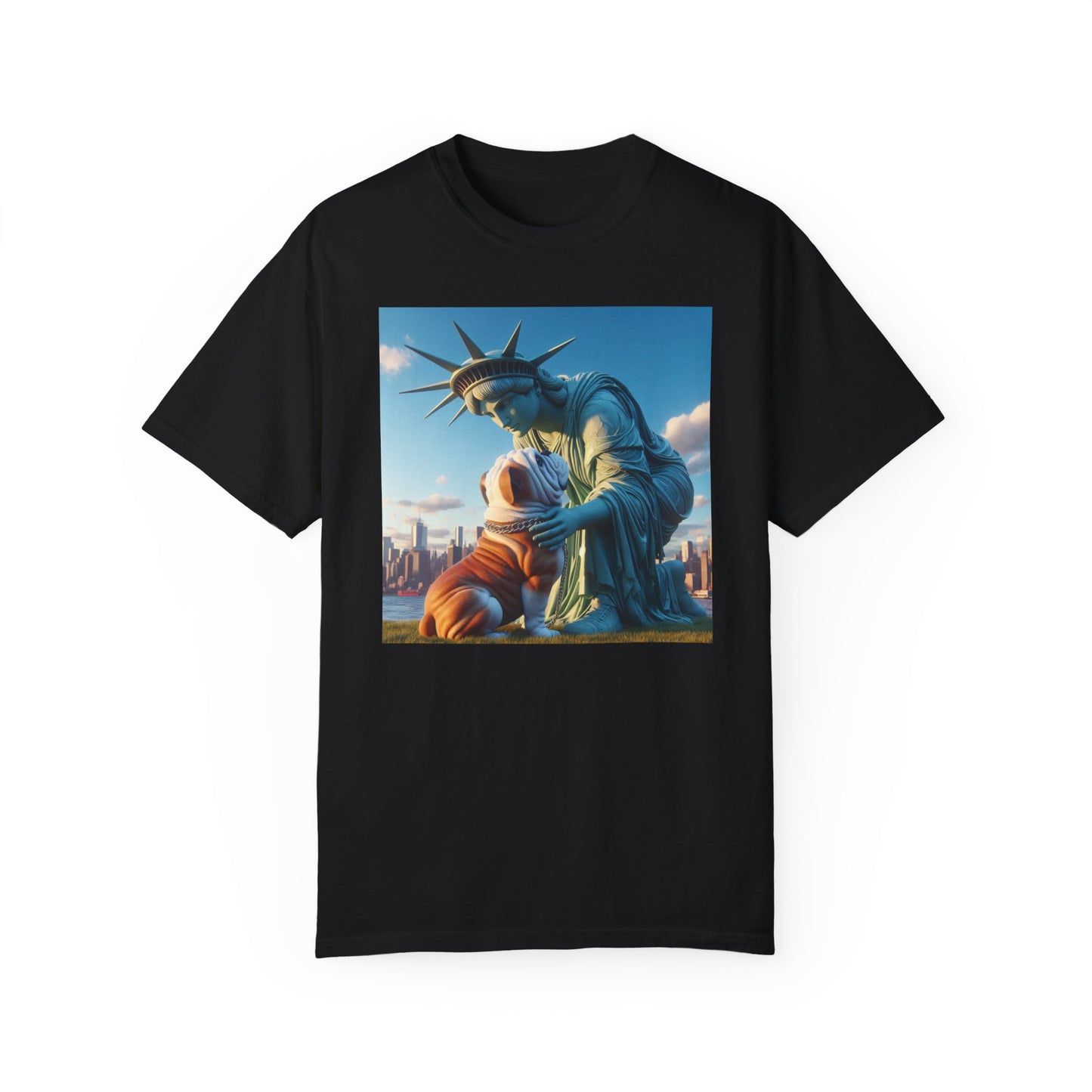 Bulldog and Statue of Liberty Classic T-Shirt