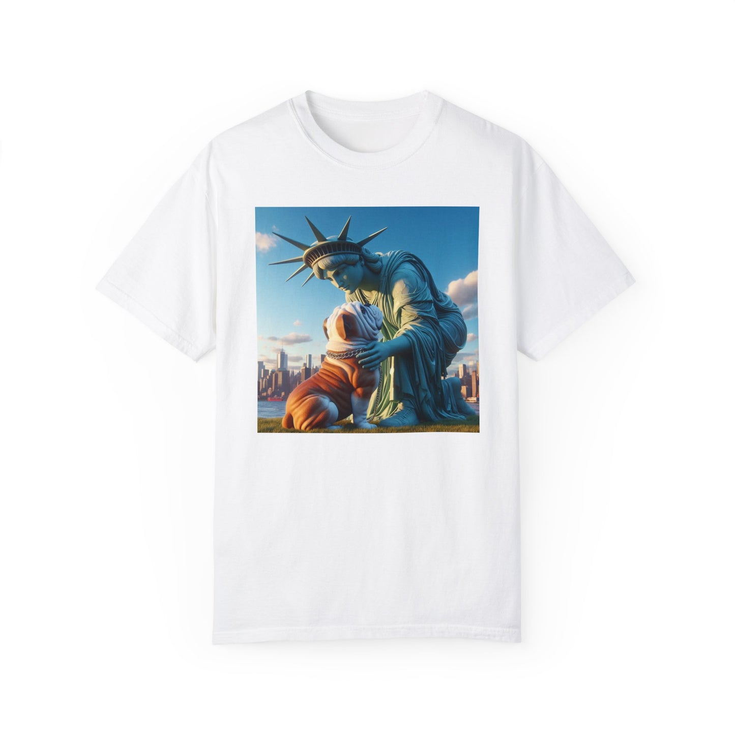 Bulldog and Statue of Liberty Classic T-Shirt