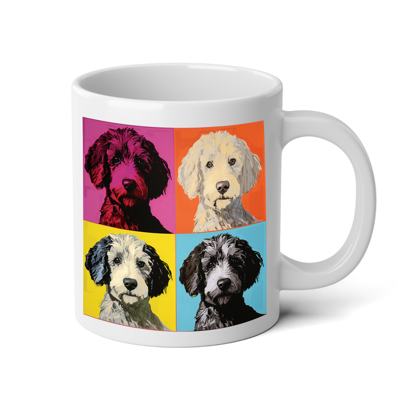 Dogs of Andy Warhol Mug with "Live, Love, Bark" Quote