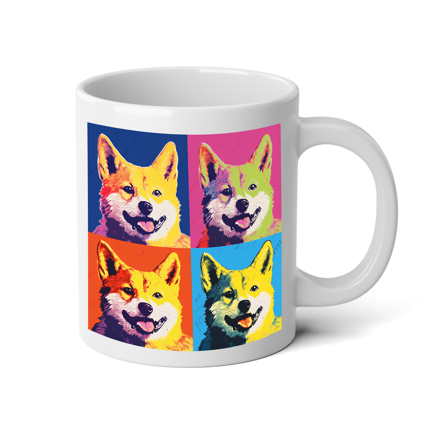 Dogs of Andy Warhol Mug with "Live, Love, Bark" Quote