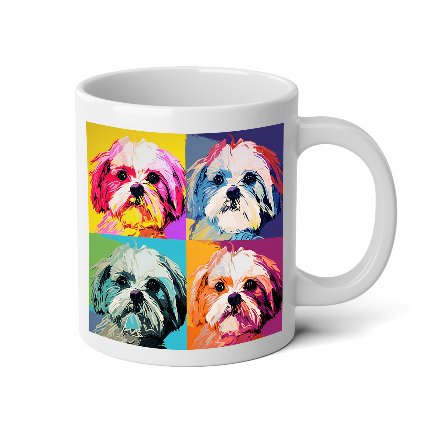 Dogs of Andy Warhol Mug with "Live, Love, Bark" Quote