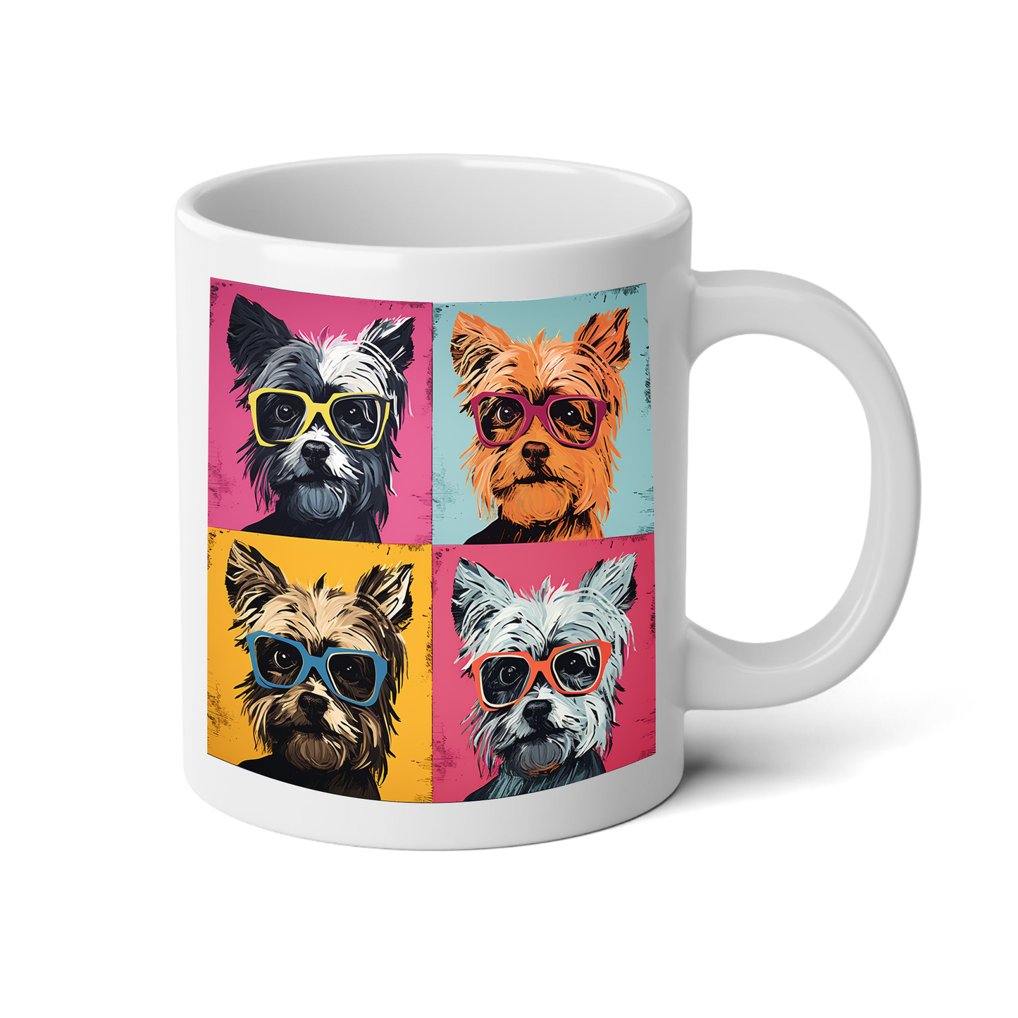 Dogs of Andy Warhol Mug with "Live, Love, Bark" Quote