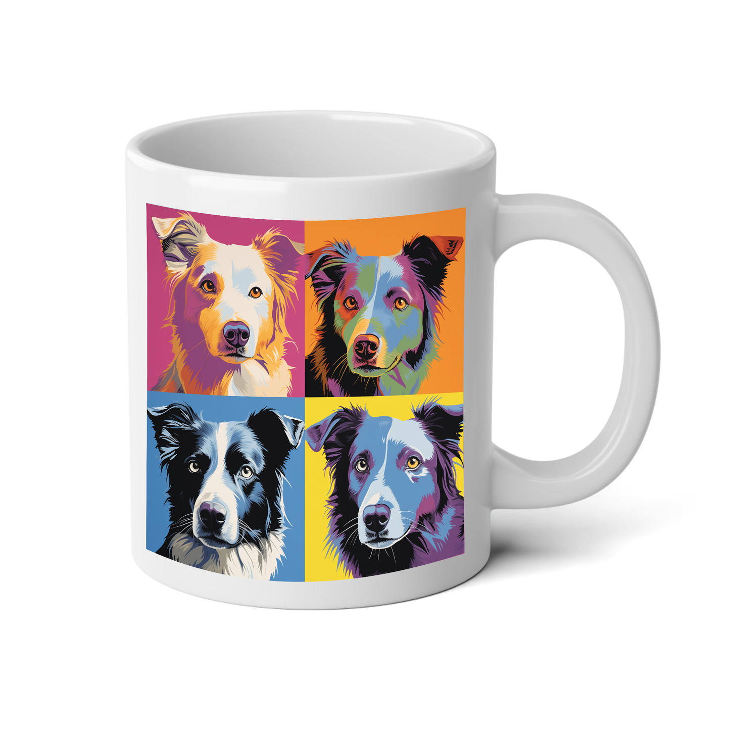 Dogs of Andy Warhol Mug with "Live, Love, Bark" Quote