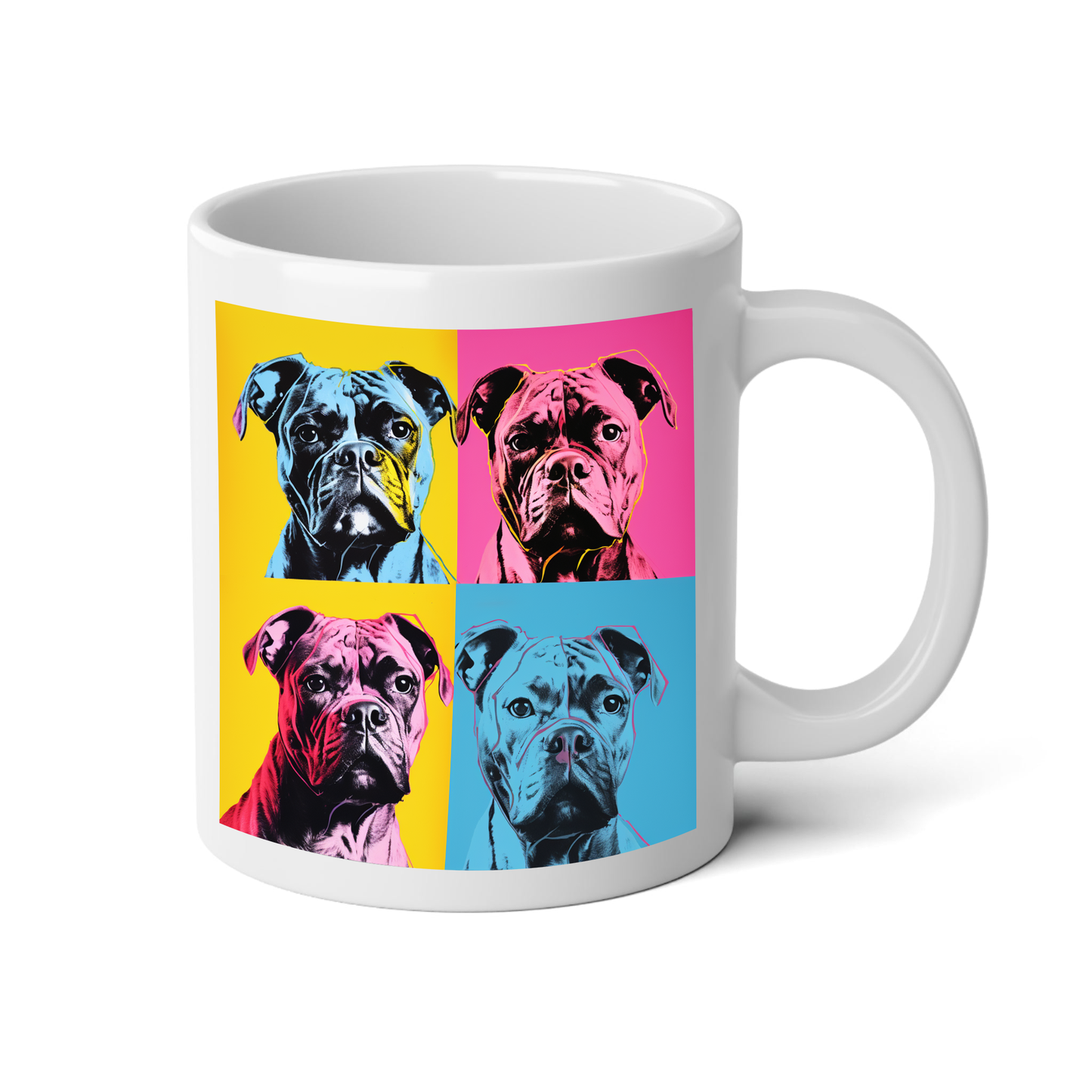 Dogs of Andy Warhol Mug with "Live, Love, Bark" Quote